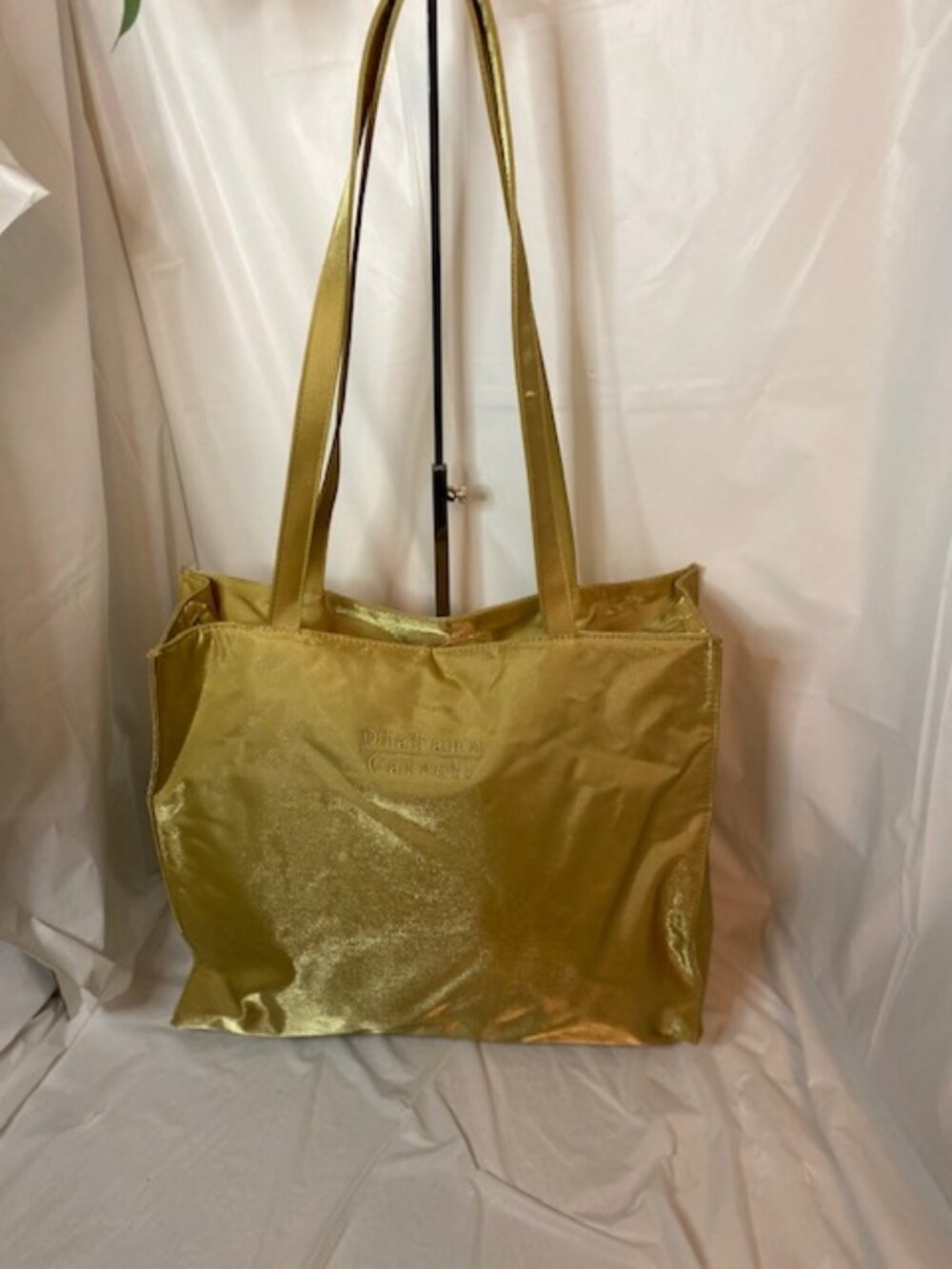 Diahann Carroll Metallic Gold Shimmer Large Shoulder Tote Bag